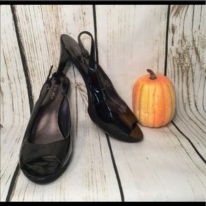 NineWest size 8 Open Toe Slip On High Heels